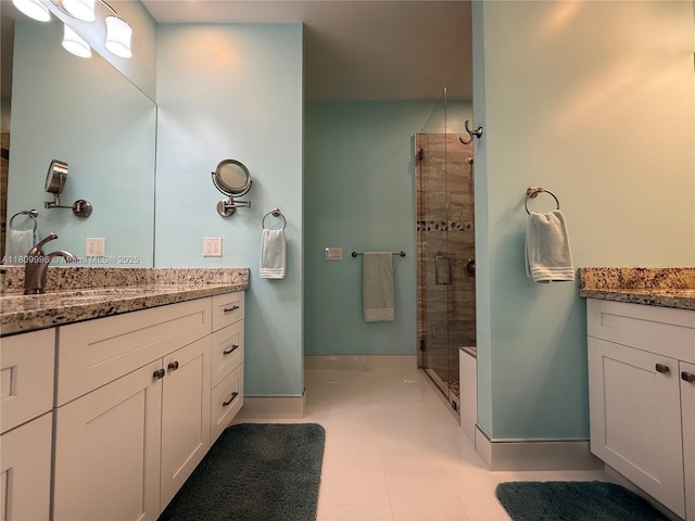 16306 SW 11th St, Pembroke Pines, FL 33027 - full bath featuring vanity, a stall shower, and baseboards