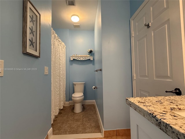 16306 SW 11th St, Pembroke Pines, FL 33027 - bathroom featuring toilet, vanity, baseboards, and tile patterned floors