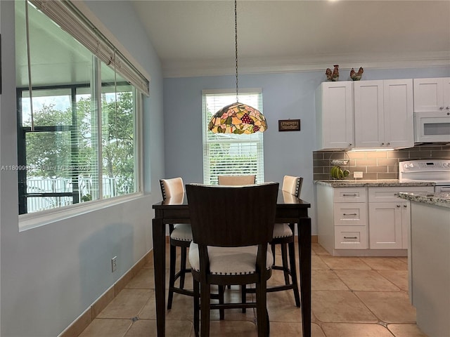 16306 SW 11th St, Pembroke Pines, FL 33027 - dining room featuring plenty of natural light, light tile patterned floors, crown molding, and baseboards