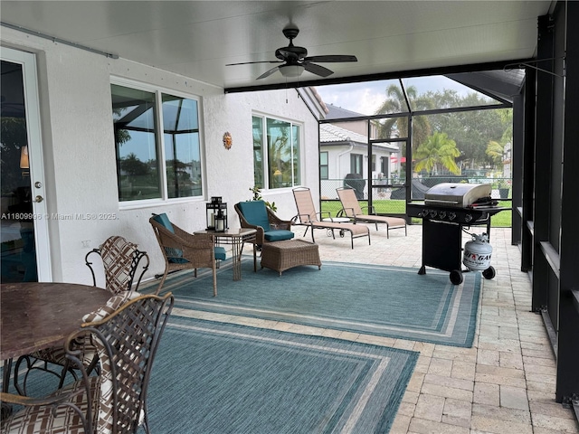 16306 SW 11th St, Pembroke Pines, FL 33027 - sunroom with ceiling fan and healthy amount of natural light