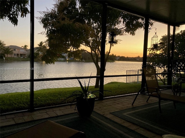 16306 SW 11th St, Pembroke Pines, FL 33027 - unfurnished sunroom with a water view