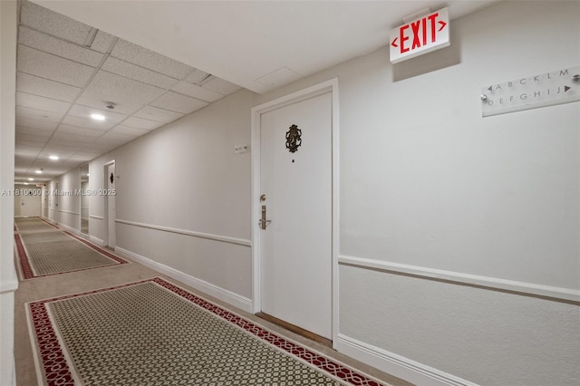150 SE 25th Rd Unit 10K, Miami, FL 33129 - corridor with recessed lighting, baseboards, and a drop ceiling