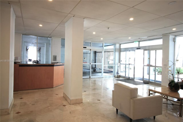 150 SE 25th Rd Unit 10K, Miami, FL 33129 - community lobby featuring floor to ceiling windows and recessed lighting