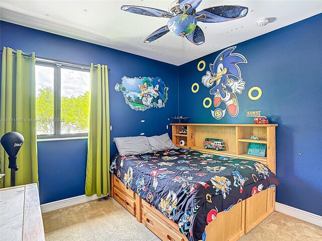 21241 SW 88th Pl, Cutler Bay, FL 33189 - bedroom with carpet floors, baseboards, and ceiling fan