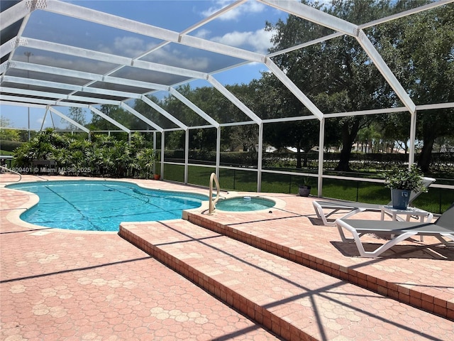 20390 NW 2nd St, Pembroke Pines, FL 33029 - outdoor pool with a patio, an in-ground hot tub, and a lanai