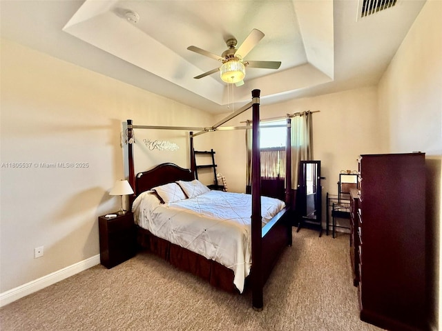 3721 NE 4th Unit 4Th, Homestead, FL 33033 - bedroom with a raised ceiling, carpet flooring, and ceiling fan