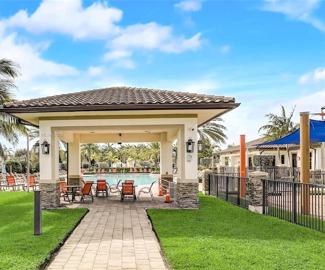 3721 NE 4th Unit 4Th, Homestead, FL 33033 - view of community featuring a gazebo, a swimming pool, and a patio