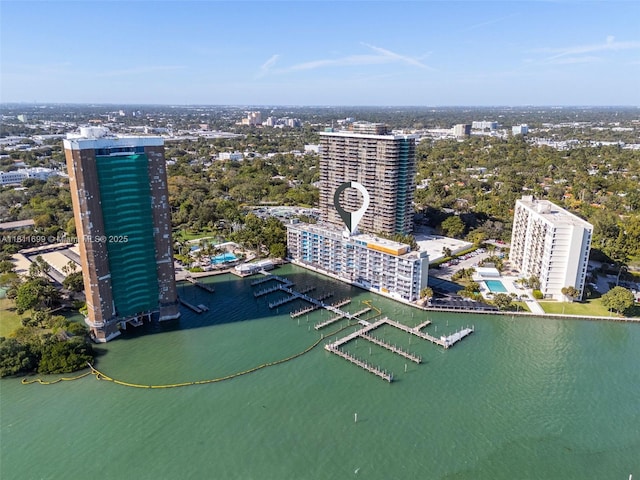 770 NE 69th St Unit 6C, Miami, FL 33138 - view of urban area with a large body of water and numerous boat docks