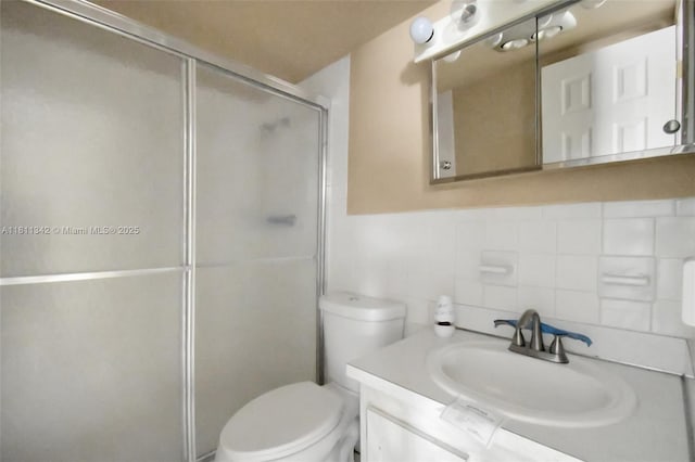 6211 SW 37th St Unit 211, Davie, FL 33314 - bathroom featuring a stall shower, toilet, and vanity