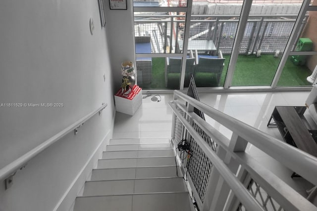 244 Biscayne Blvd Unit 644, Miami, FL 33132 - stairway with tile patterned floors