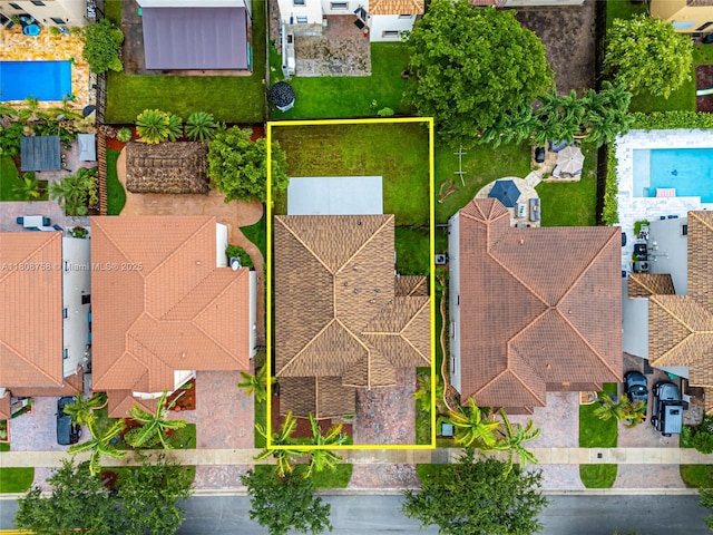 24083 SW 112th Pl, Homestead, FL 33032 - aerial perspective of suburban area featuring property boundaries highlighted