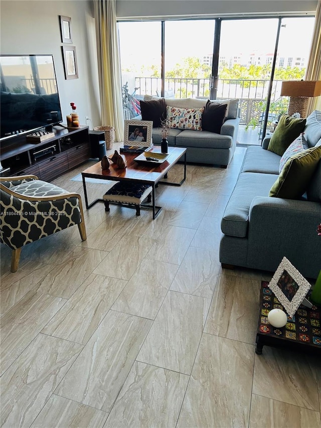 575 Crandon Blvd Unit 808, Key Biscayne, FL 33149 - living area with marble finish flooring