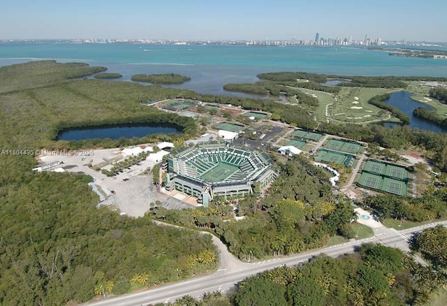 575 Crandon Blvd Unit 808, Key Biscayne, FL 33149 - aerial view of property and surrounding area featuring a large body of water