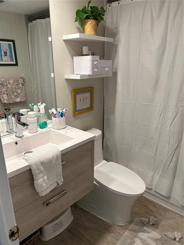 575 Crandon Blvd Unit 808, Key Biscayne, FL 33149 - full bath with vanity, curtained shower, and wood finished floors