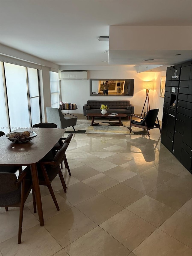 575 Crandon Blvd Unit 808, Key Biscayne, FL 33149 - dining room featuring a wall unit AC and light tile patterned flooring