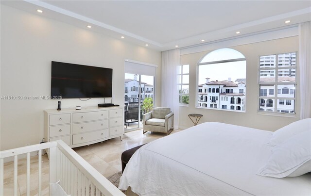 3900 Island Bl Ph 2, Aventura, FL 33160 - bedroom featuring recessed lighting, access to exterior, and baseboards
