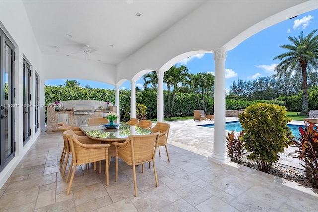 20120 SW 133rd Ave, Miami, FL 33177 - view of patio / terrace featuring outdoor dining area and a ceiling fan