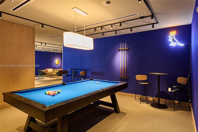 500 Alton Rd Unit 805, Miami Beach, FL 33139 - game room with carpet flooring, billiards table, and baseboards