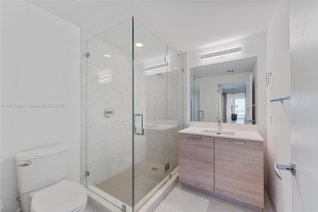 16385 NE Biscayne Blvd Unit 1901Storage, North Miami Beach, FL 33160 - bathroom featuring vanity, toilet, and a marble finish shower