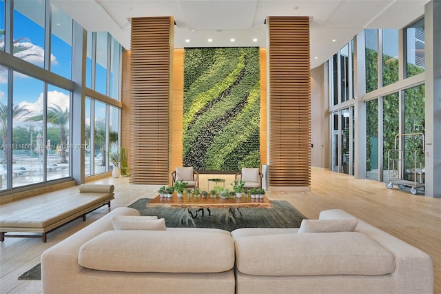 16385 NE Biscayne Blvd Unit 1901Storage, North Miami Beach, FL 33160 - building lobby with a towering ceiling, floor to ceiling windows, and recessed lighting