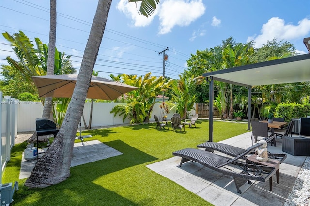 17491 NE 19th Ave, North Miami Beach, FL 33162 - view of yard with a patio and outdoor dining area