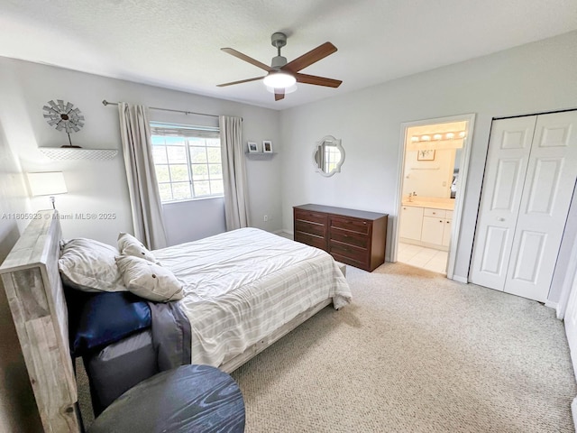 1104 NW 100th Ave, Pembroke Pines, FL 33024 - carpeted bedroom featuring ensuite bathroom, a ceiling fan, and a closet
