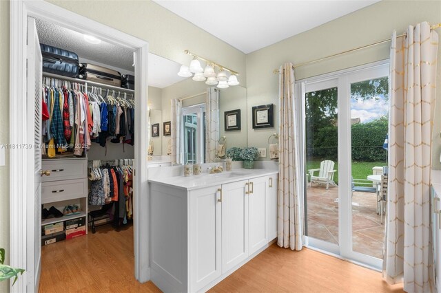 9703 NW 20th St, Coral Springs, FL 33071 - bathroom with wood finished floors, vanity, and a spacious closet