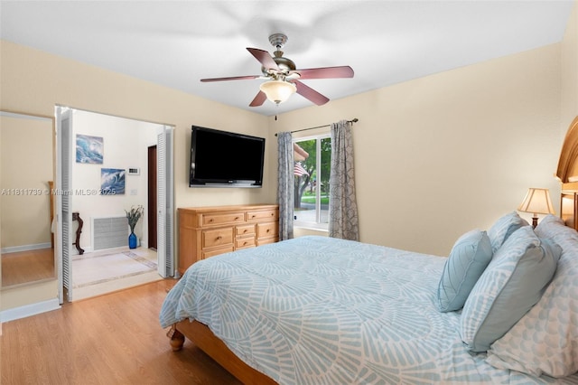 9703 NW 20th St, Coral Springs, FL 33071 - bedroom featuring light wood-style floors and ceiling fan