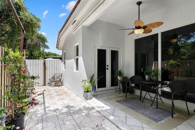 16296 SW 83rd Ln, Miami, FL 33193 - view of patio / terrace with french doors and a ceiling fan