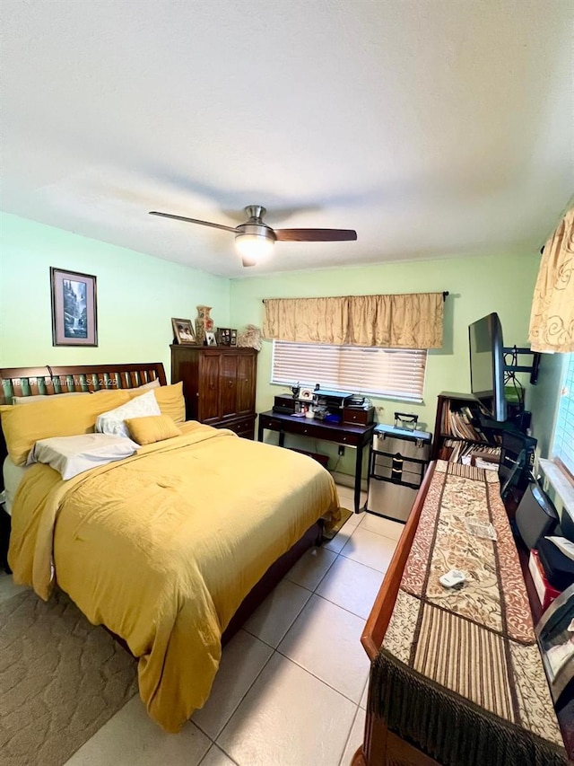 14362 SW 96th Ln, Miami, FL 33186 - bedroom featuring light tile patterned flooring and a ceiling fan