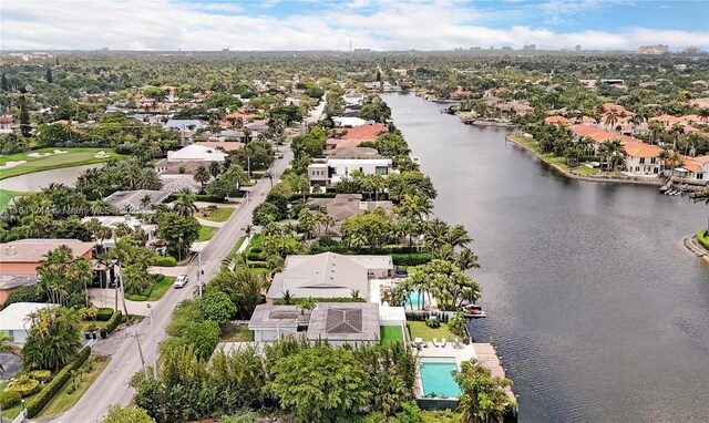 1601 Diplomat Pkwy, Hollywood, FL 33019 - aerial perspective of suburban area with a nearby body of water and a pool area