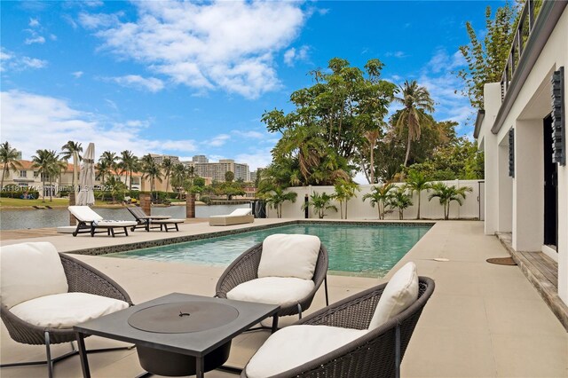 1601 Diplomat Pkwy, Hollywood, FL 33019 - view of pool with a patio and a water view