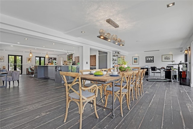 1601 Diplomat Pkwy, Hollywood, FL 33019 - dining area featuring dark wood-style floors and recessed lighting