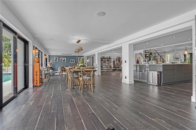 1601 Diplomat Pkwy, Hollywood, FL 33019 - dining area with wood-type flooring and recessed lighting