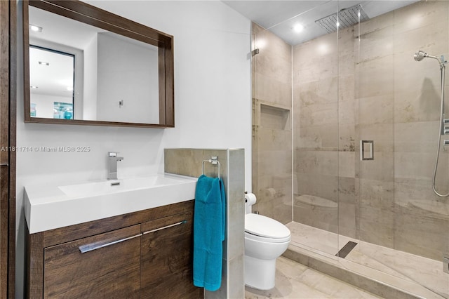 1601 Diplomat Pkwy, Hollywood, FL 33019 - bathroom with toilet, vanity, and a shower stall