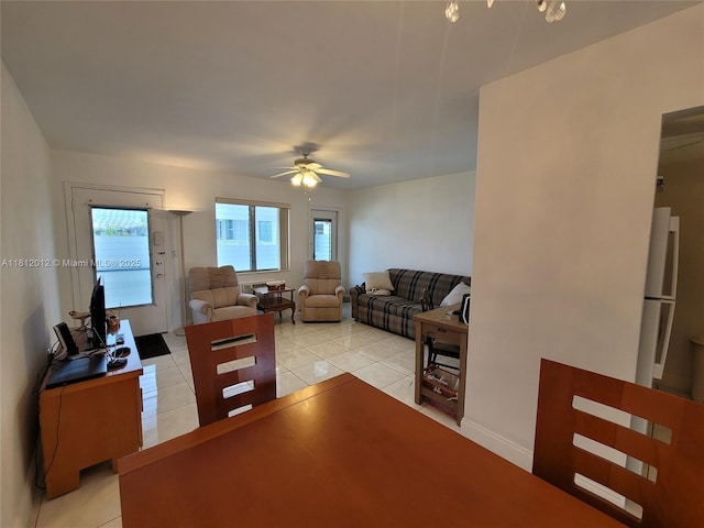 15600 NE 6th Ave Unit 33A, Miami, FL 33162 - dining room with a ceiling fan and light tile patterned floors