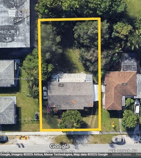 580 NE 139th St, North Miami, FL 33161 - view of property location featuring property parcel outlined