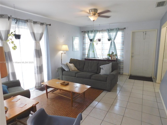 10823 SW 147th Ct, Miami, FL 33196 - living area with light tile patterned flooring and a ceiling fan
