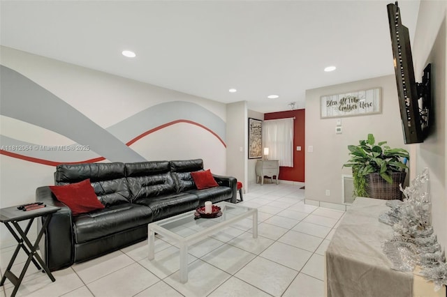 13097 Via Minerva, Delray Beach, FL 33484 - living area featuring light tile patterned flooring and recessed lighting