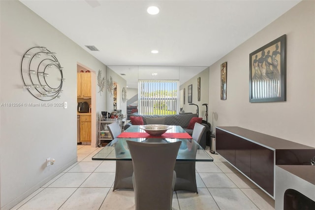 13097 Via Minerva, Delray Beach, FL 33484 - dining area with light tile patterned flooring and recessed lighting