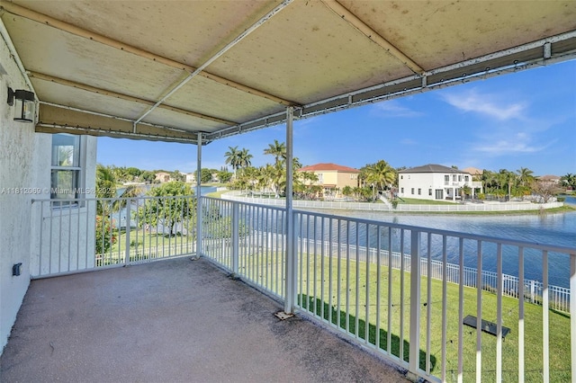 16880 SW 49th Ct, Miramar, FL 33027 - unfurnished sunroom with a residential view and a water view