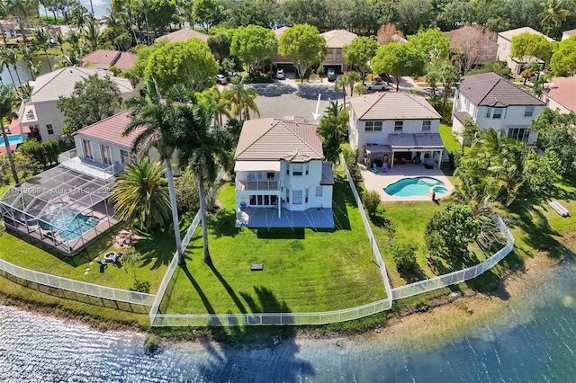 16880 SW 49th Ct, Miramar, FL 33027 - aerial perspective of suburban area with a pool and a nearby body of water