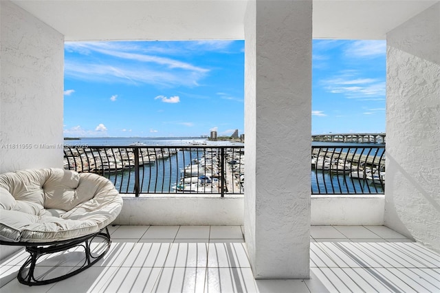 555 NE 15th St Unit 516, Miami, FL 33132 - balcony with a water view and view of marina