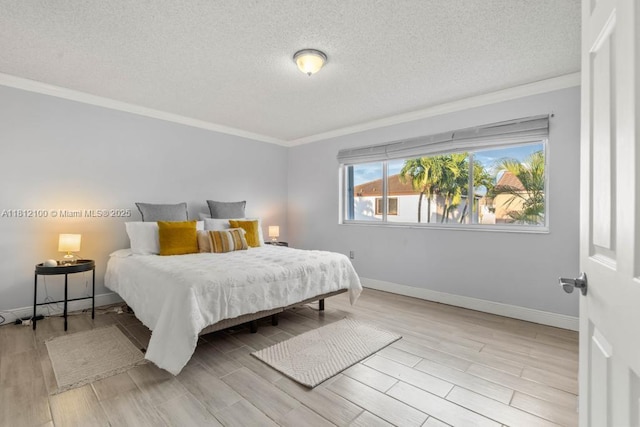 7251 SW 158th Pl, Miami, FL 33193 - bedroom featuring crown molding, a textured ceiling, and wood finished floors
