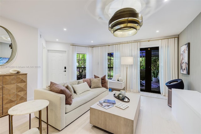 725 Biltmore Ct, Coral Gables, FL 33134 - living area with recessed lighting and light wood-type flooring