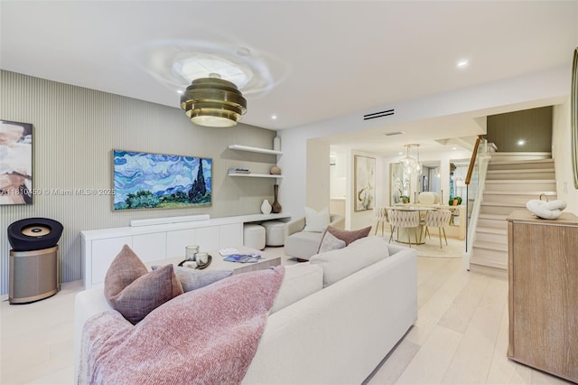 725 Biltmore Ct, Coral Gables, FL 33134 - living room with stairway and recessed lighting