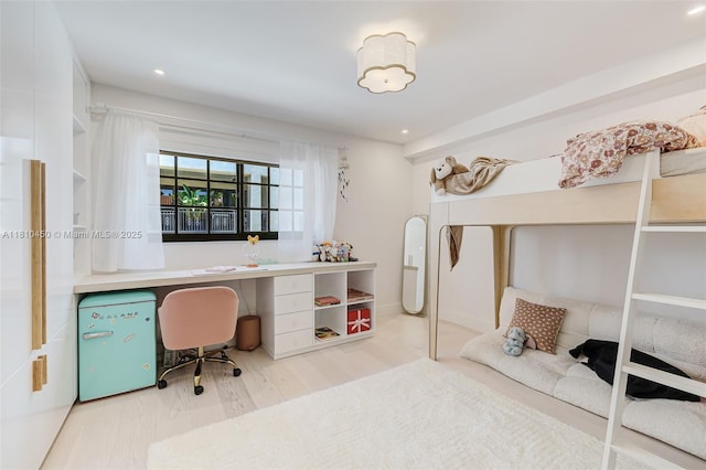 725 Biltmore Ct, Coral Gables, FL 33134 - bedroom with an office area, wood finished floors, and recessed lighting
