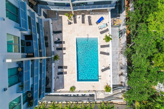 3001 SW 27th Ave Unit 201, Miami, FL 33133 - aerial view of property and surrounding area featuring a pool area