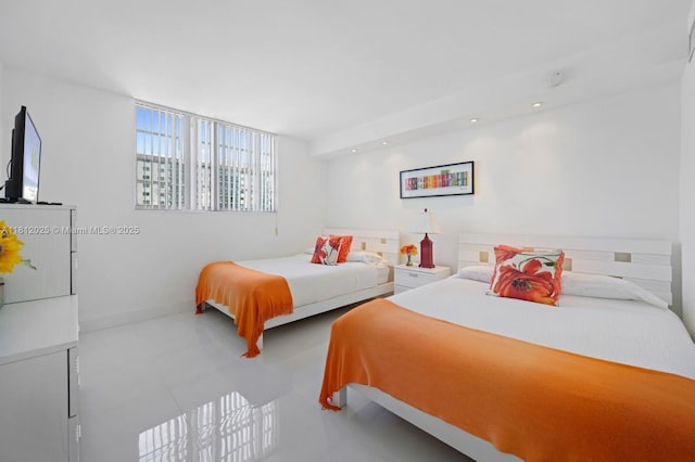 19370 Collins Ave Unit 902, Sunny Isles Beach, FL 33160 - bedroom featuring baseboards, tile patterned floors, and recessed lighting