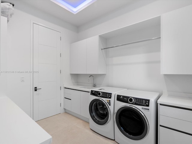 401 Bontona Ave, Fort Lauderdale, FL 33301 - laundry room with cabinet space and independent washer and dryer